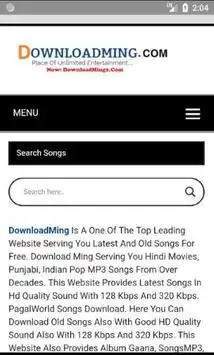 DownloadMing - Latest Hindi Songs Download screenshot 1