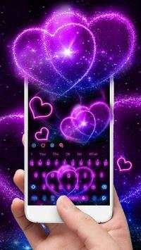 Glittering Neon Love Keyboard screenshot 2