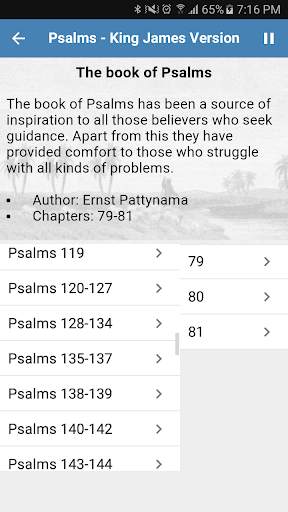 Psalms - King James Version (Audio) скриншот 3
