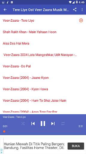 Tere Liye Ost VEER ZAARA Musik Syahduh screenshot 3
