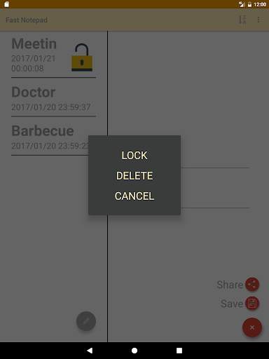 Fast Notepad With Lock 7 تصوير الشاشة