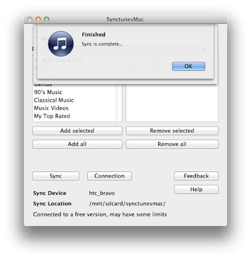 SynctunesX: iTunes to android 6 تصوير الشاشة