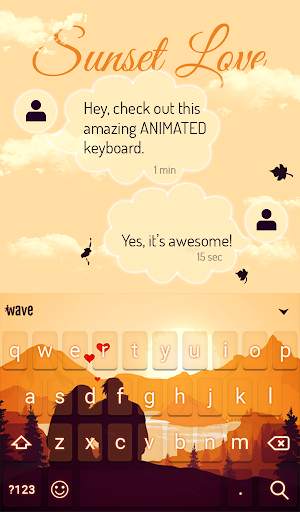Sunset Love Animated Keyboard   Live Wallpaper screenshot 3