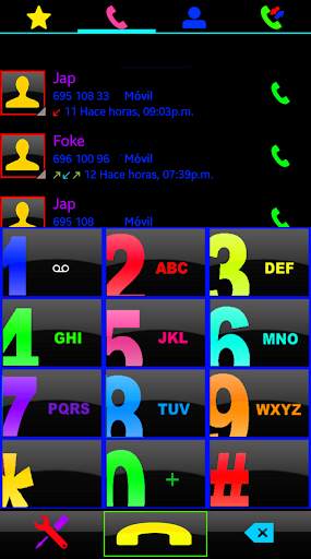 THEME SWIPE DIALER BIG BLACK COLORS screenshot 1