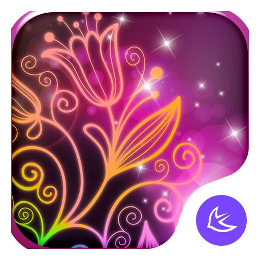 Beautiful neon colorful flowers theme & wallpaper 71.0.1001