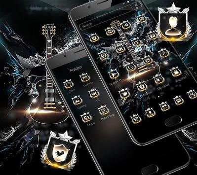 Dark Black Guitar Launcher Theme 🎸 screenshot 3