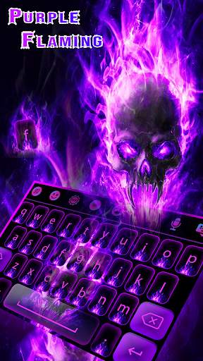 Purple Flaming Keyboard Theme screenshot 2