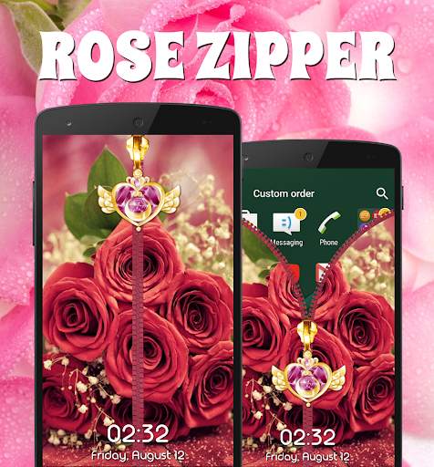 Rose Zipper Lock Screen screenshot 5