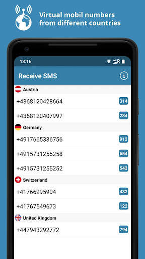 Receive SMS -  Virtual numbers screenshot 2
