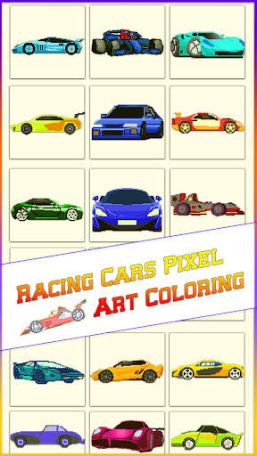 Racing Cars Pixel Art Coloring скриншот 6