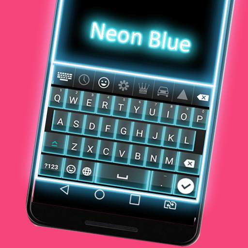 Theme Black Neon Blue Cheetah Keyboard screenshot 2