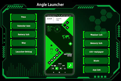 Angle Launcher - App lock, Hide App, HD wallpaper screenshot 1