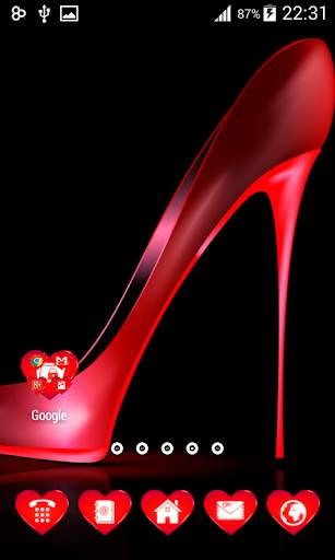 Theme with Red Hearts screenshot 4