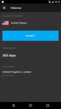 Hideman VPN screenshot 1