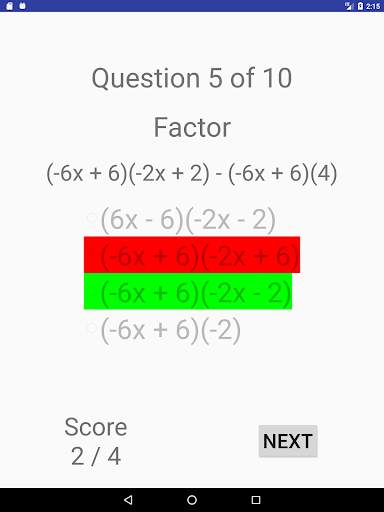 Algebra Quiz скриншот 13