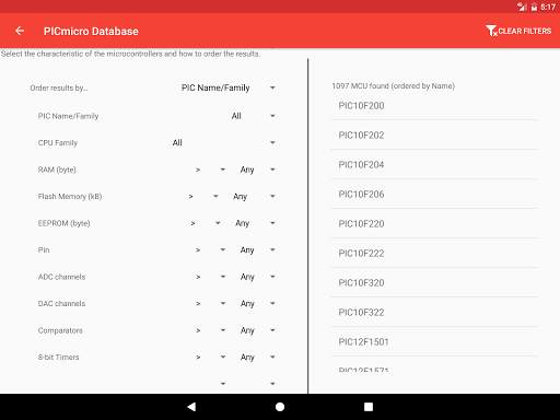 PICmicro Database screenshot 12