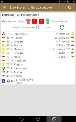 Live Scores for Europa League screenshot 8