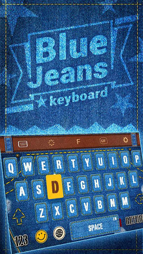Blue Jeans Keyboard Theme - Emoji & Gif 1 تصوير الشاشة