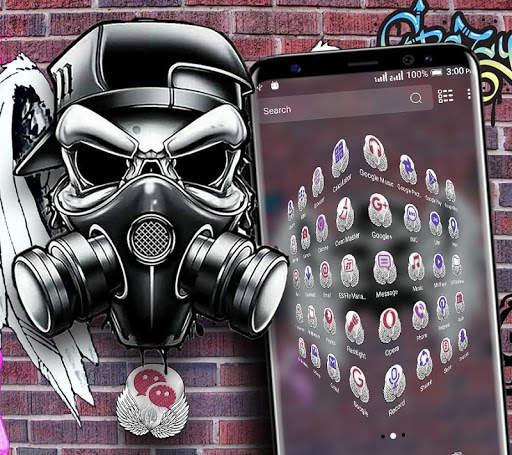 Skull Graffiti Launcher Theme screenshot 2