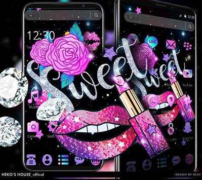 Glitter Sweet Kiss Theme 3 تصوير الشاشة
