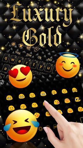 Luxury Golden Black Keyboard Theme screenshot 3