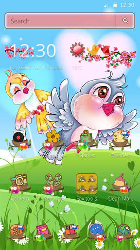Pink Sky Love Birds Theme screenshot 4