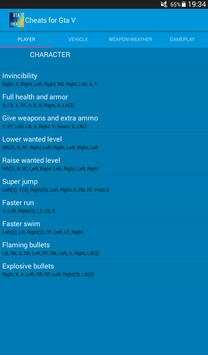 Cheats for Gta 5 screenshot 13