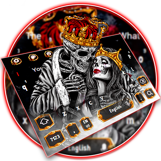 Gold skull King &amp; Queen Keyboard Theme иконка