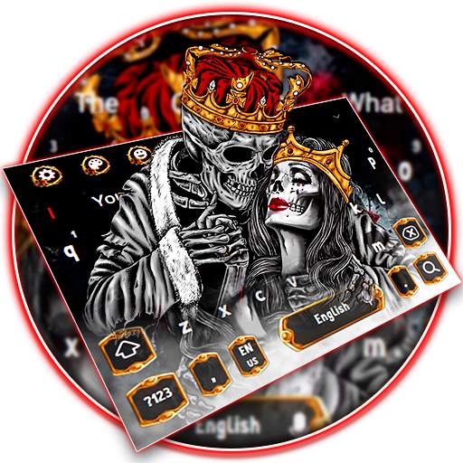 Gold skull King & Queen Keyboard Theme 10001003