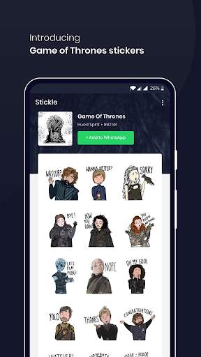 Stickle - Game of Thrones WASticker App screenshot 1