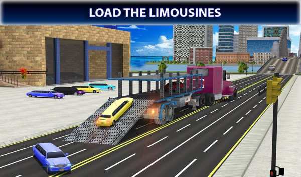 Limousine Car Transport Truck 3D Transporter Games screenshot 13