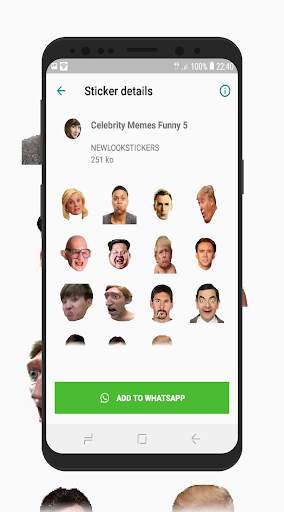 WAstickerApps Emojis Celebrity Memes Funny face screenshot 5
