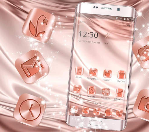 Rose Gold Silk Launcher Theme screenshot 1