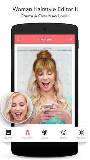 Woman hairstyle photoeditor screenshot 3
