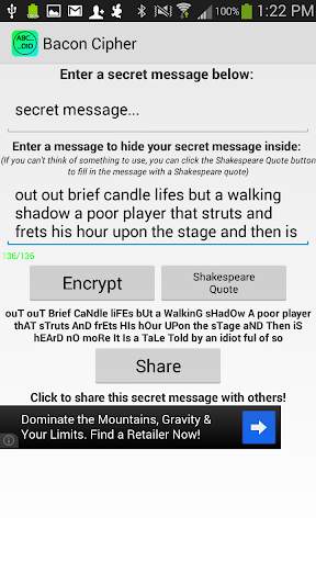 Bacon Cipher screenshot 4