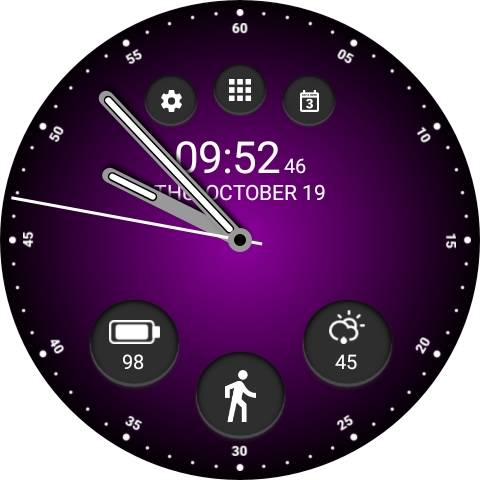 Black Classic Watch Face скриншот 10