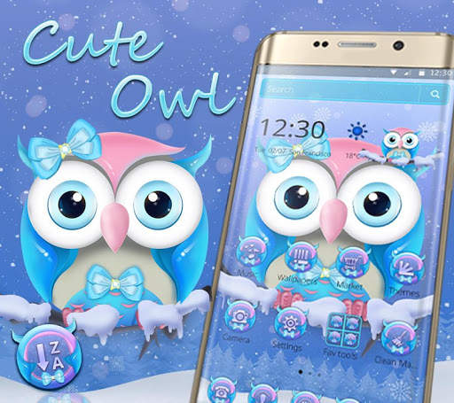 Cute Bowknot Owl Theme screenshot 1