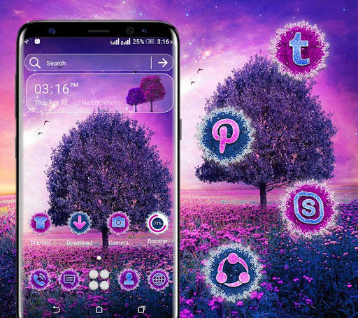 Purple Tree Flowers Theme screenshot 1