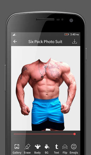 Man Six Pack Photo Suit screenshot 3
