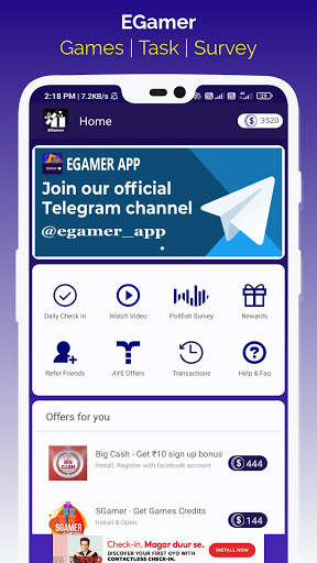 EGamer - Win Games Credits screenshot 1