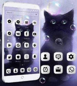Fluffy kitty Theme Wallpaper Kitty Lock Screen screenshot 2