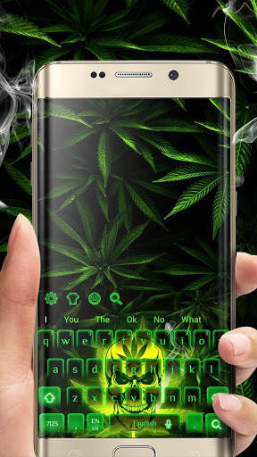 Weed Rasta Skull Smoke Keyboard screenshot 2