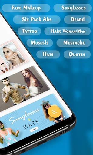 Selfie Photo Editor : Beard, Makeup, Tattoos screenshot 2