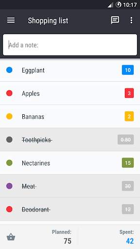 Shopping list screenshot 4