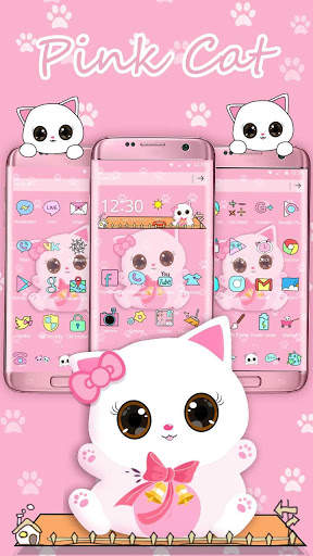Pink Kitty Cartoon Theme screenshot 3