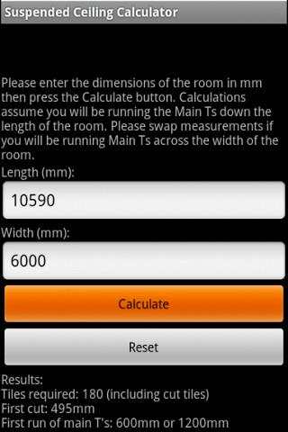 Suspended Ceiling Calc Lite screenshot 1