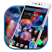 Jelly fish with aquatic Theme icon