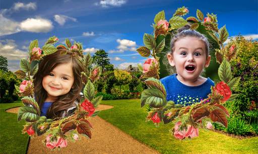 Awesome Double Photo Frame Garden Wale Application screenshot 17