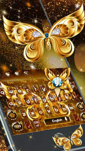 Golden Luxury Butterfly Keyboard screenshot 1
