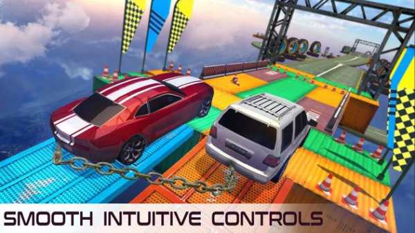 Impossible Flying Chained Car Games screenshot 3